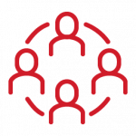 four people collaboration icon
